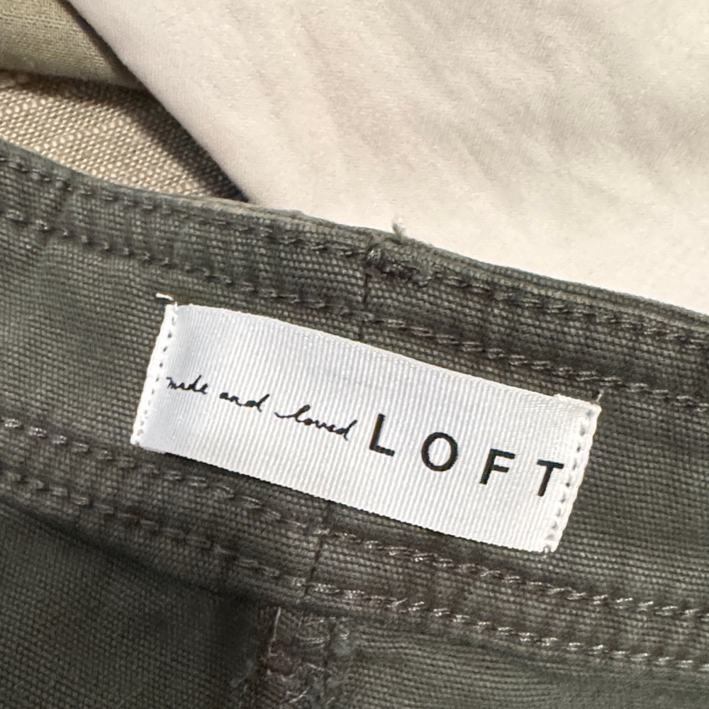 LOFT Olive Utility Barrel Pants